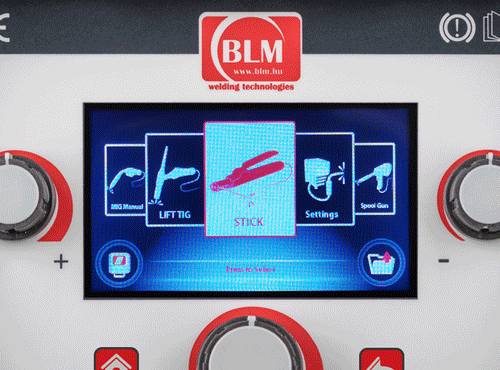 BLM PRO Power MIG Synergic 3000 3in1 ALU ipari MIG/MAG (CO), TIG (AWI), MMA inverteres hegesztőgép kijelzője